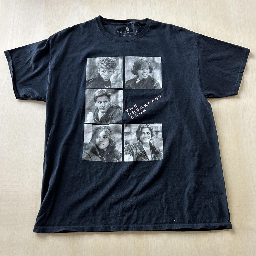 The‎ Breakfast Club Shirt Mens Large Black Junk Food Graphic Movie Tee T-Shirt